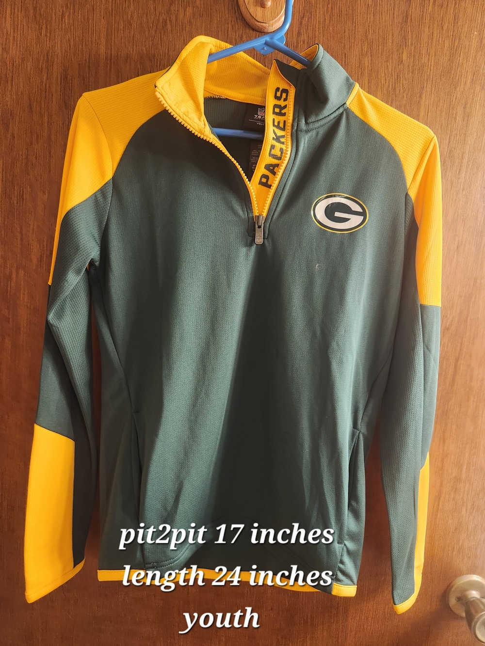 NFL Green and Yellow Men's Quarter-Zip Pullover - Packers